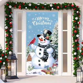 Christmas Curtain Decoration Hanging Cloth Background (Option: 10 Style-90x200cm)