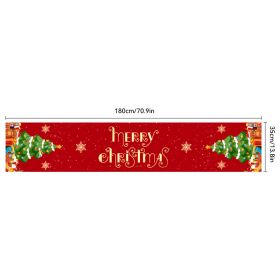 Christmas Tablecloth Polyester Fiber Oxford Cloth Table Runner (Option: SDZB023183504-Polyester Fabrics 180 X35cm)