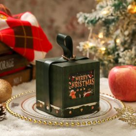 Christmas Gift Box Portable Decorative Packing Box (Option: Square Blackish Green)