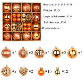 Christmas Tree Decoration Colorful Ball Gift Set (Option: R2 11 Orange Style)