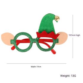 Dance Party Christmas Decorative Glasses Frame (Option: Green Frame Green Hat)