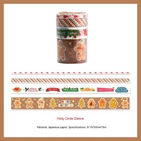 Christmas Combination Tape Notebook And Paper Glue Material Stickers (Option: Christmas Round Dance)