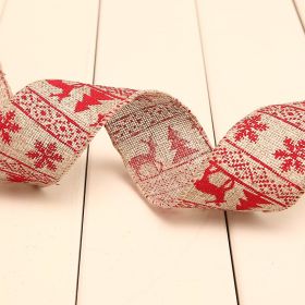 Christmas Printed Polka Dot Linen Webbing Decoration (Option: F-2M)