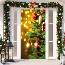 Christmas Festival Door Set Decorative Cloth (Option: SDMT152-Width 90cmx Height 200cm)