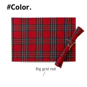 Christmas Series New Year Cloth Plaid Table Flag Insulation Pad (Option: Big grid red-40x300cm)