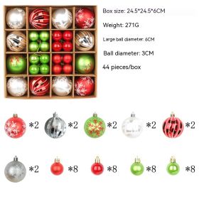 Christmas Tree Decoration Colorful Ball Gift Set (Option: R2 6 Green Red Style)