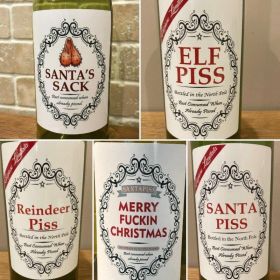 Christmas Bottle Label Sticker Set (Option: 5pcs set)