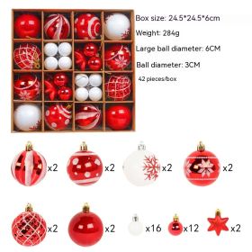 Christmas Tree Decoration Colorful Ball Gift Set (Option: R2 7 Red White)