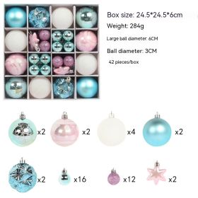 Christmas Tree Decoration Colorful Ball Gift Set (Option: R2 8 Blue White Pink Style)