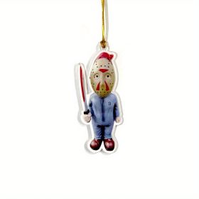 1pc Halloween Decor Horror Movie Character Sculpture Car Hanging Pendant Horror Decoration Funny Pendant Car Dwarf Pendant (Model: E)