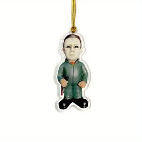 1pc Halloween Decor Horror Movie Character Sculpture Car Hanging Pendant Horror Decoration Funny Pendant Car Dwarf Pendant (Model: H)