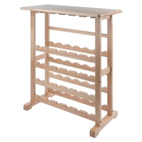 Wood Vinny 24-Bottle Wine Rack, Natural, Natural Finish (finish: espresso)