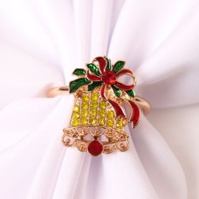 Christmas Tree Napkin Ring Snowflake Napkin Button (Option: Bells with diamonds)