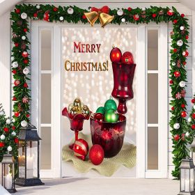 Christmas Festival Door Set Decorative Cloth (Option: SDMT155-Width 90cmx Height 200cm)