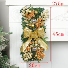 Christmas Day Door Curtain Home Decoration Hanger (Color: Gold)