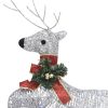 Reindeer & Sleigh Christmas Decoration 100 LEDs Outdoor Silver