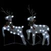 Reindeer & Sleigh Christmas Decoration 100 LEDs Outdoor Silver