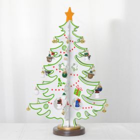 Combination Three-dimensional Pendant Villain Wooden Christmas Tree Ornament (Option: White Three leaves tree-35cm)