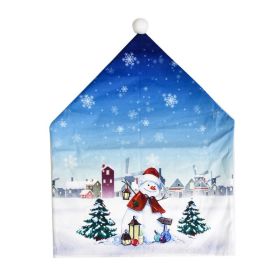 Christmas Decorations Cartoon Chair Covers (Color: Blue)