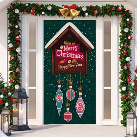 Christmas Festival Door Set Decorative Cloth (Option: SDMT158-Width 90cmx Height 200cm)