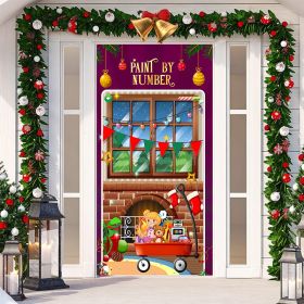 Christmas Festival Door Set Decorative Cloth (Option: SDMT148-Width 90cmx Height 200cm)