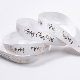 Christmas Ribbon Thread Ribbon Diy Cake (Option: Bronzed white-100yards roll)