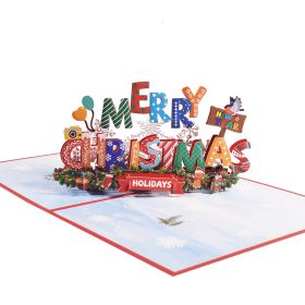 Holiday Greetings New Creative 3D Stereoscopic Greeting Cards (Option: Christmas Pure Word)