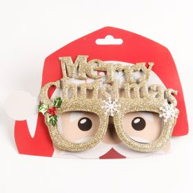 Christmas Decorations Dance Party Glasses Dress Up Props (Option: Gold Letter With Paper Card)