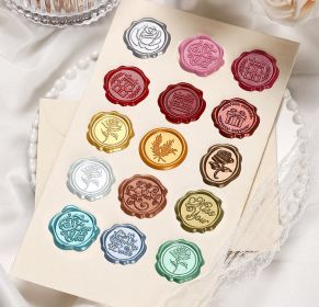 Picture Wax Sticker Wax Seal Sticker Sealed Envelope Wedding Invitation Wine Bottle Gift Decorative Sealed Sticker (Option: Random-30PCS)