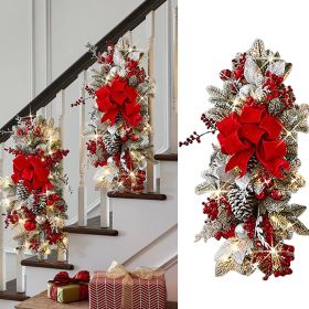 Christmas Door Hanging Christmas Wall Decoration (Option: Red Without Light)